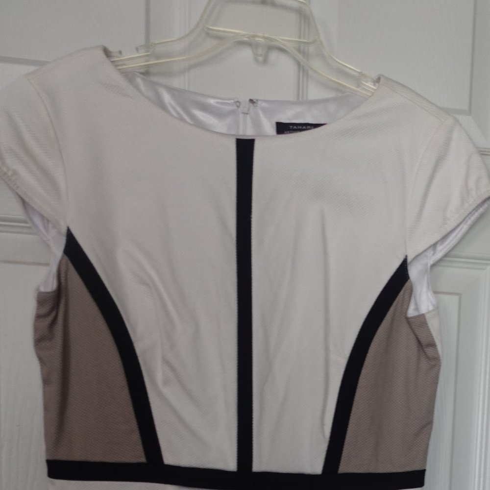 ✨ Tahari Arthur S. Levine Color Block Sheath Midi Dress 8P✨